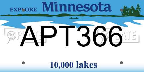 APT366 Minnesota License Plate