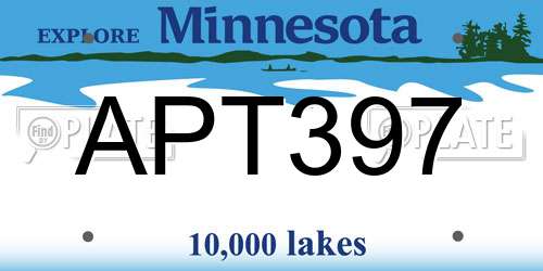 APT397 Minnesota License Plate