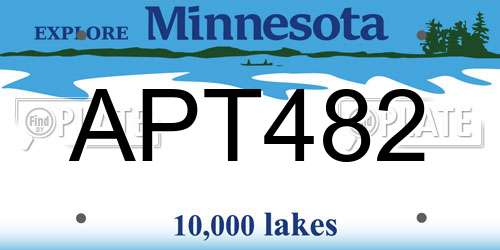 APT482 Minnesota License Plate