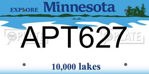APT627 Minnesota License Plate