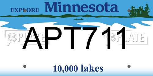 APT711 Minnesota License Plate