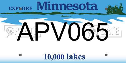 APV065 Minnesota License Plate