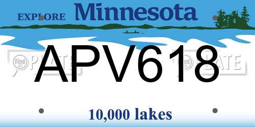 APV618 Minnesota License Plate