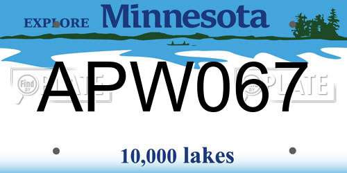 APW067 Minnesota License Plate