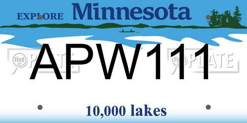 APW111 Minnesota License Plate