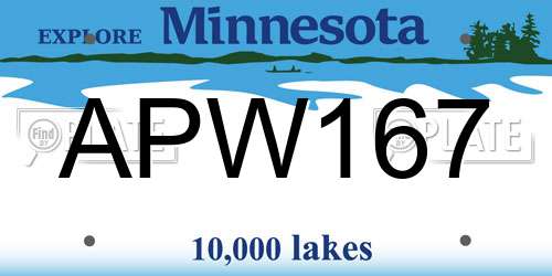 APW167 Minnesota License Plate