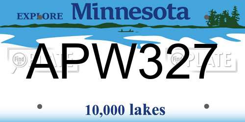 APW327 Minnesota License Plate