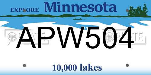 APW504 Minnesota License Plate