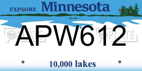 APW612 Minnesota License Plate