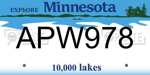 APW978 Minnesota License Plate