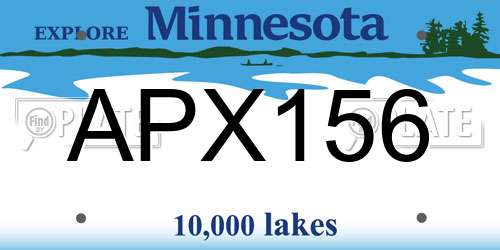 APX156 Minnesota License Plate