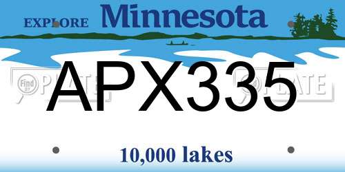 APX335 Minnesota License Plate
