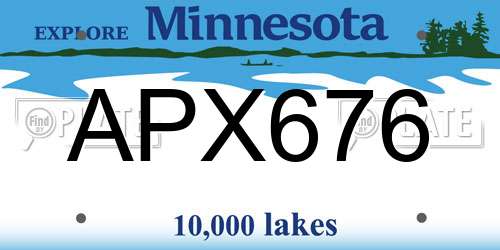 APX676 Minnesota License Plate
