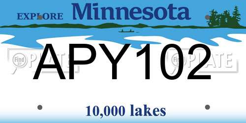 APY102 Minnesota License Plate