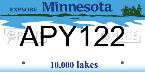 APY122 Minnesota License Plate