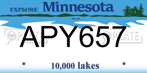 APY657 Minnesota License Plate