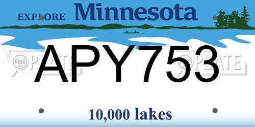 APY753 Minnesota License Plate