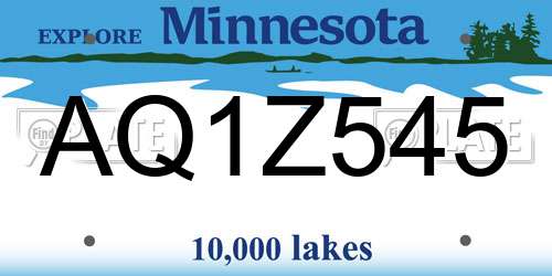 AQ1Z545 Minnesota License Plate