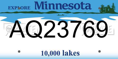 AQ23769 Minnesota License Plate