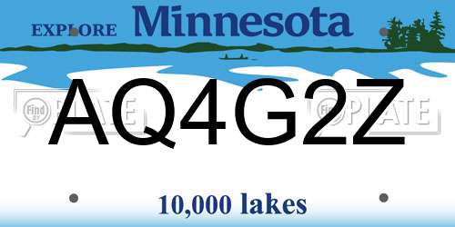 AQ4G2Z Minnesota License Plate