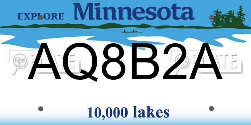 AQ8B2A Minnesota License Plate