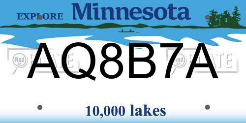 AQ8B7A Minnesota License Plate