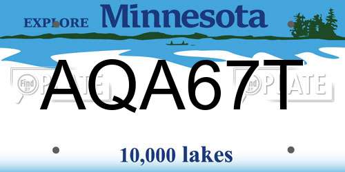 AQA67T Minnesota License Plate