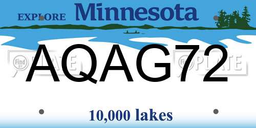 AQAG72 Minnesota License Plate