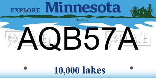 AQB57A Minnesota License Plate