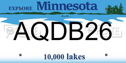 AQDB26 Minnesota License Plate