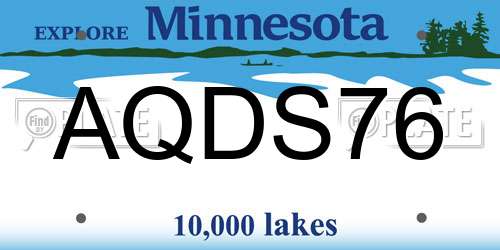 AQDS76 Minnesota License Plate