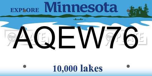 AQEW76 Minnesota License Plate