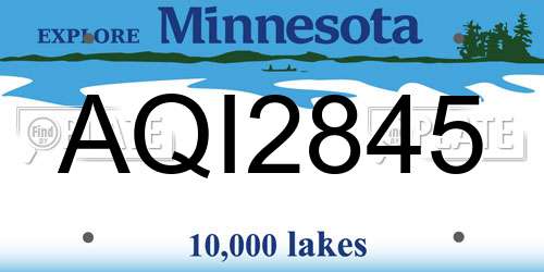 AQI2845 Minnesota License Plate