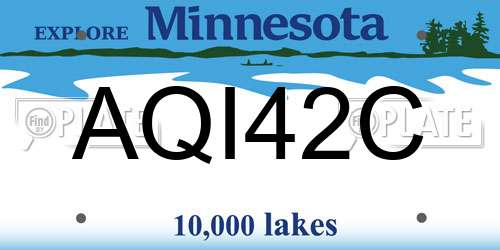 AQI42C Minnesota License Plate