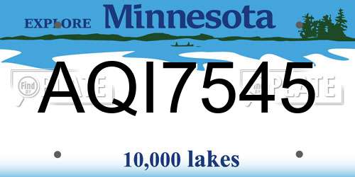 AQI7545 Minnesota License Plate