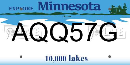 AQQ57G Minnesota License Plate