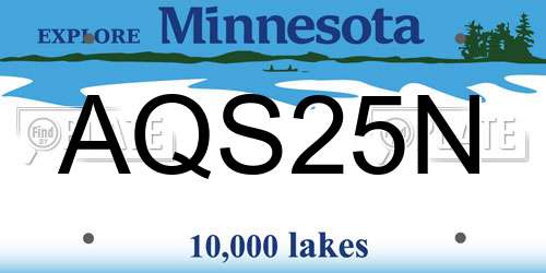 AQS25N Minnesota License Plate