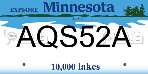 AQS52A Minnesota License Plate