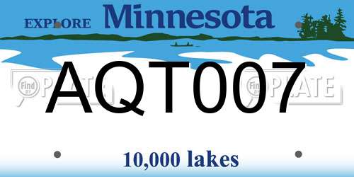 AQT007 Minnesota License Plate