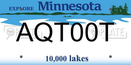 AQT00T Minnesota License Plate