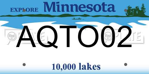 AQTO02 Minnesota License Plate