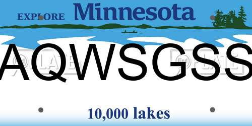 AQWSGSS Minnesota License Plate