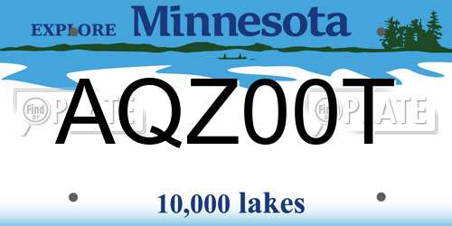 AQZ00T Minnesota License Plate