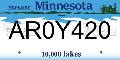 AR0Y420 Minnesota License Plate