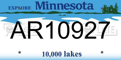 AR10927 Minnesota License Plate