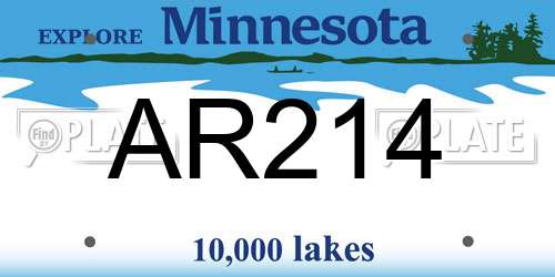 AR214 Minnesota License Plate