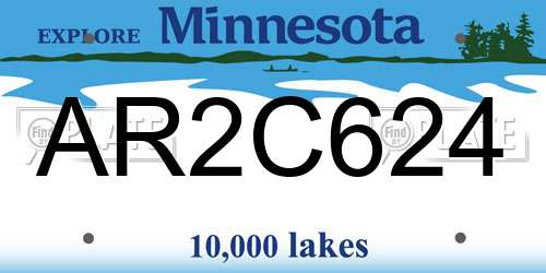 AR2C624 Minnesota License Plate