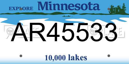 AR45533 Minnesota License Plate