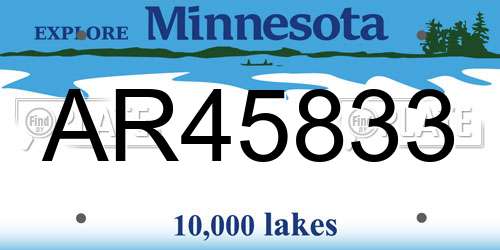 AR45833 Minnesota License Plate