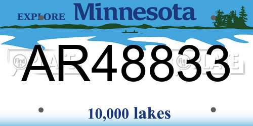 AR48833 Minnesota License Plate